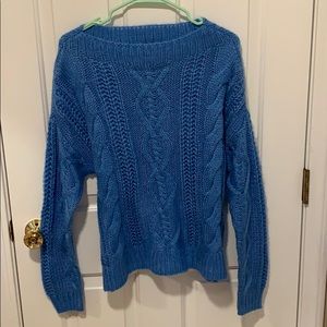 Blue Cable Knit Sweater